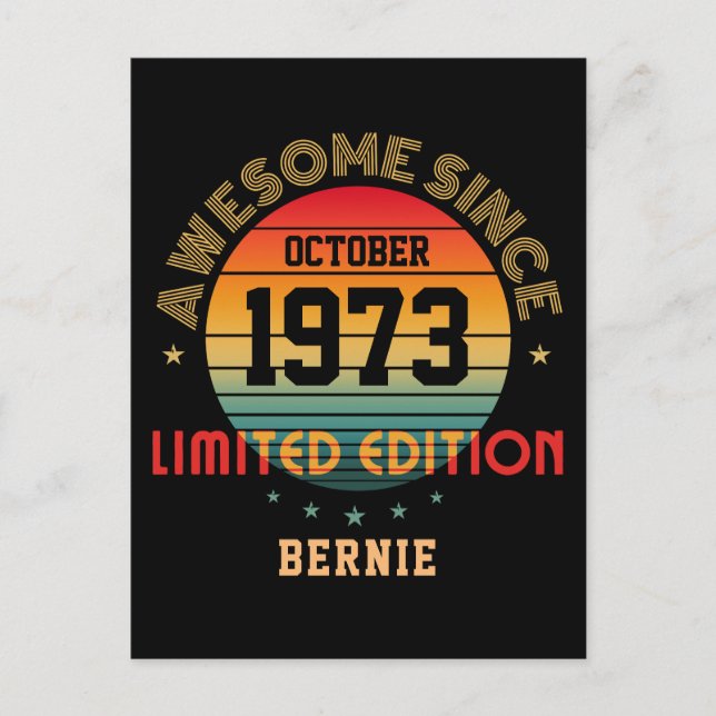 Postal Cumpleaños increíble personalizado año mes nombre  (Anverso)