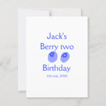 Cumpleaños infantil Berry dos azul agregar nombre
