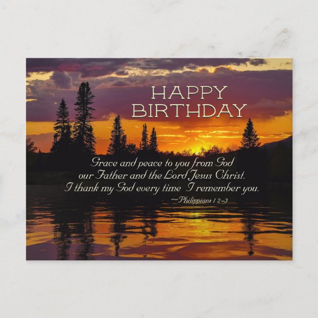 Postal Cumpleaños inspirador, gracia y paz para ti (Anverso)