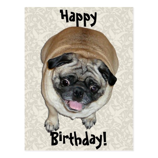 Postal Cumpleaños lindo del perro del barro amasado