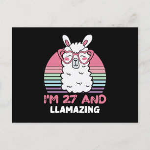 Postal Cumpleaños Llamazing de 27 años
