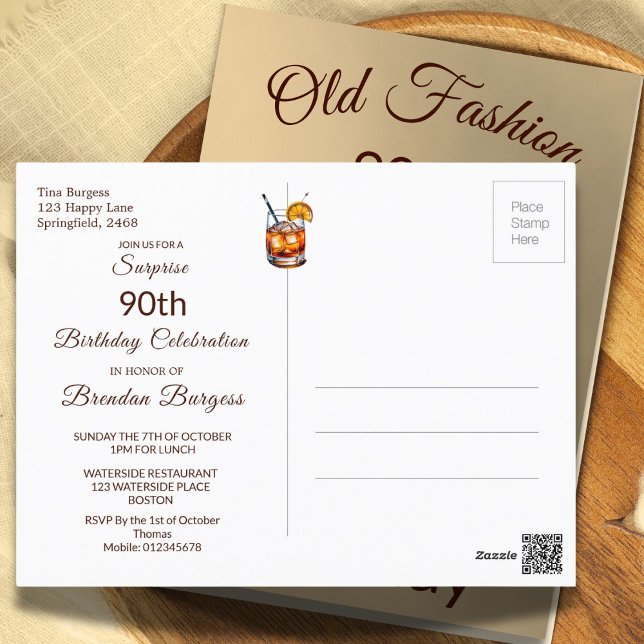 Postal Cumpleaños masculino clásico del nonagésimo  (Subido por el creador)