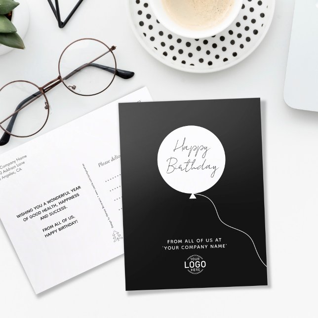 Postal Cumpleaños Minimalista de Negros Blancos (Subido por el creador)