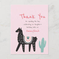 Cumpleaños moderno adorable Llama de agradecimient