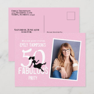 Postal Cumpleaños Moderno Cincuenta y fabulosos cócteles