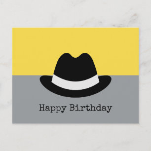 Postal Cumpleaños moderno de Fedora Colorblock