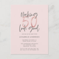 Cumpleaños moderno y elegante de 50 años con brill