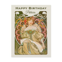 Cumpleaños Mucha Reverie Daydream Art Nouveau CC10