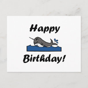 Postal Cumpleaños Narwhal