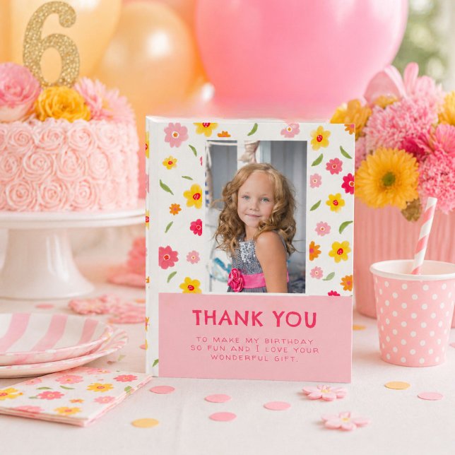Postal Cumpleaños Niña Flores Coloridas Lindas Foto (Subido por el creador)