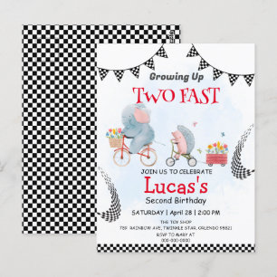 Postal Cumpleaños número 2 de bicicleta de puercoespín sa