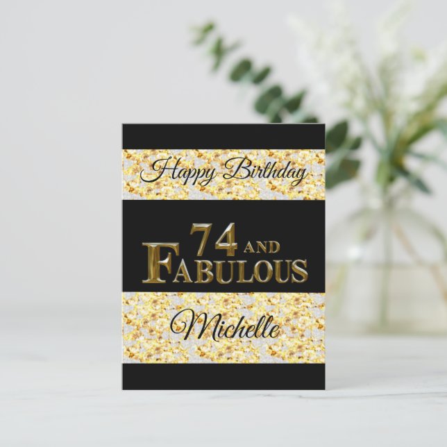 Postal Cumpleaños número 74 (Anverso de pie)