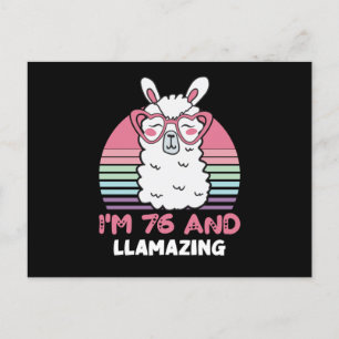 Postal Cumpleaños número 76 Llamazing Llama Cumpleaños 76