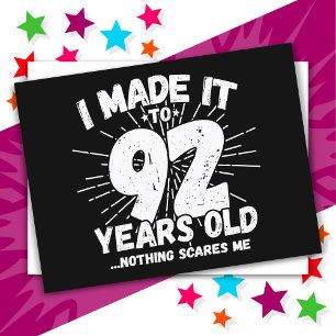 Postal Cumpleaños número 92 divertido meme sarcástico par