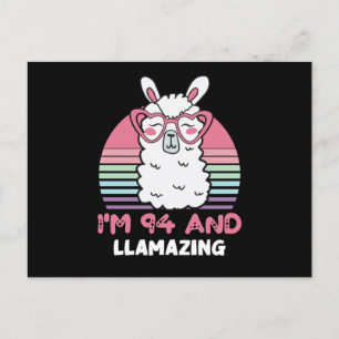 Postal Cumpleaños número 94 Llamazing Llama Cumpleaños de