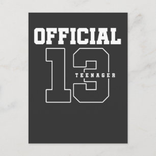Postal Cumpleaños oficial de adolescente de 13 años