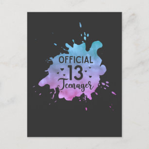 Postal Cumpleaños oficial de chica adolescente 13