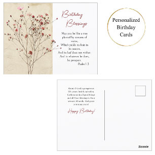 Postal Cumpleaños Ortodoxo de Flores Silvestres Delicadas