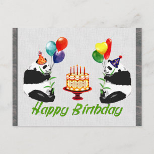 Postal Cumpleaños Pandas
