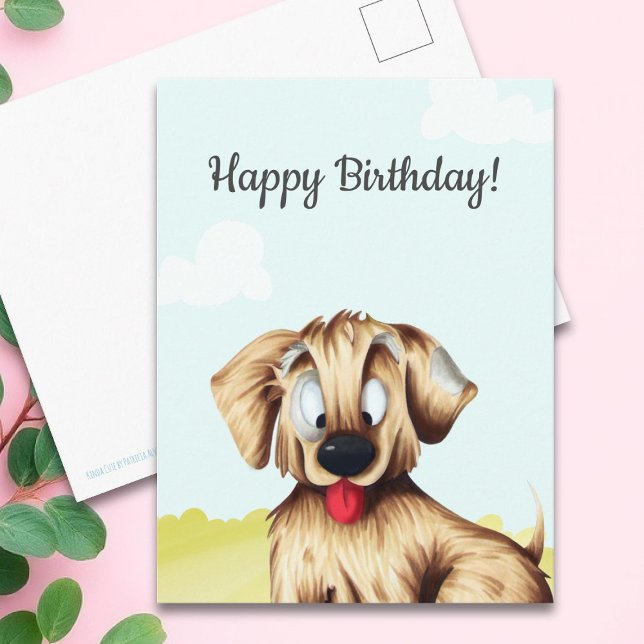 Postal Cumpleaños Personalizado de Perro de Caza Dorado d (Subido por el creador)