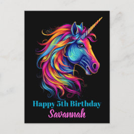 Postal Cumpleaños Personalizado Fiesta de Unicornio Fanta