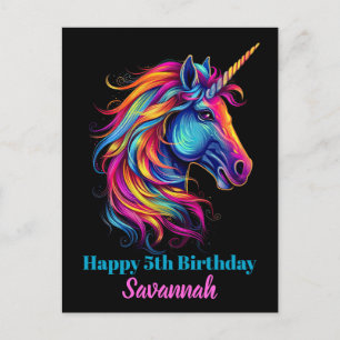 Postal Cumpleaños Personalizado Fiesta de Unicornio Fanta