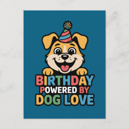 Postal Cumpleaños Potenciado por el Amor de Perro Diseño