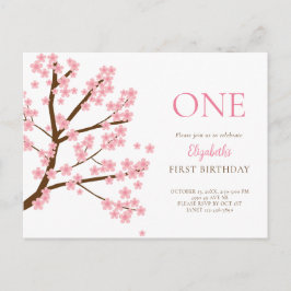 Postal Cumpleaños Primaveral Flores de Cerezo Floral Boni