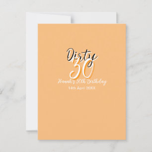 Postal Cumpleaños retro simple naranja blanco treinta suc
