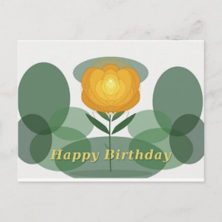 Postal Cumpleaños rosa dorada
