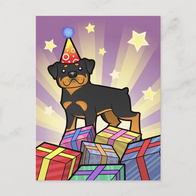 Postal Cumpleaños Rottweiler (Anverso)