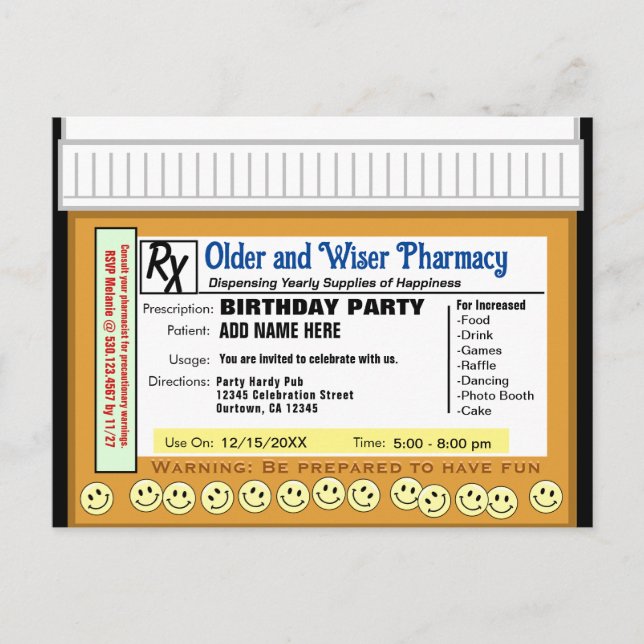 Postal Cumpleaños RX por diversión (Anverso)