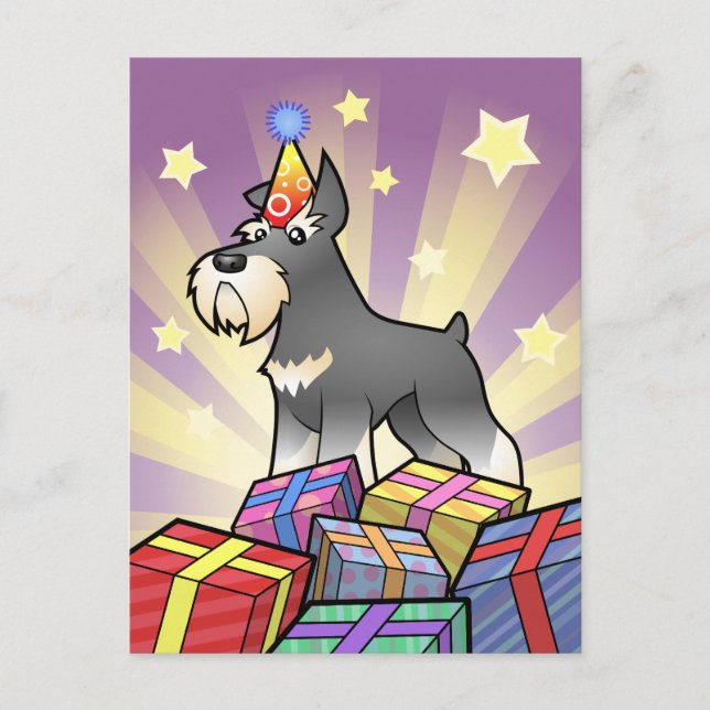 Postal Cumpleaños Schnauzer (Anverso)