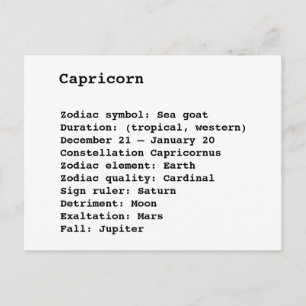 Postal Cumpleaños signo zodiacal Capricornio Astrología