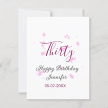 Cumpleaños treinta estrellas brillo rosa negro fec