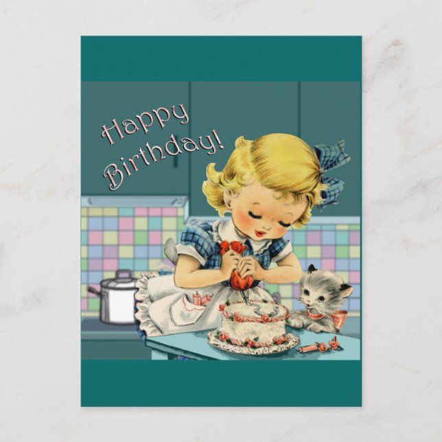Postal Cumpleaños Vintage   (Anverso)