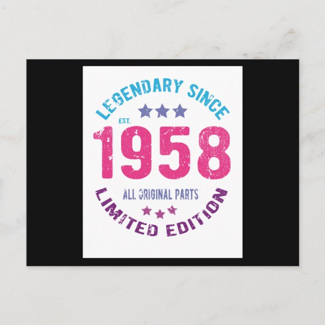 Postal Cumpleaños Vintage 1958 (Anverso)