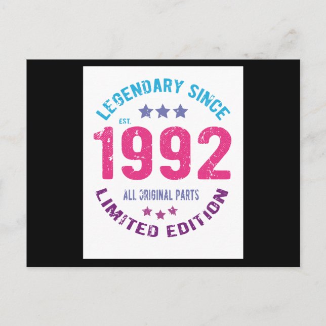 Postal Cumpleaños Vintage 1992 (Anverso)