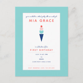 Postal Cumpleaños Virtual de Niños Helado Fiesta Moderna 