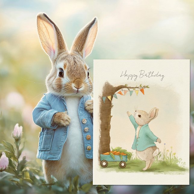 Postal Cumpleaños y juego de los niños de Peter Rabbit (Subido por el creador)
