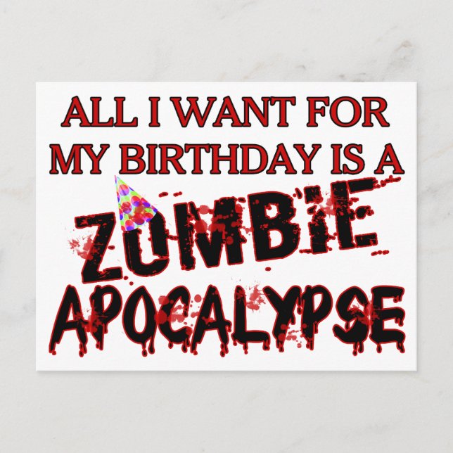 Postal Cumpleaños Zombie Apocalypse (Anverso)