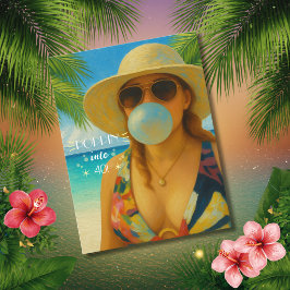 Postal Cumpliendo 40 en la Playa Tropical de Ensueño