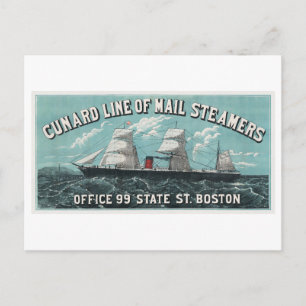 Postal Cunard Line of Mail Steamers Advertisement Vintage
