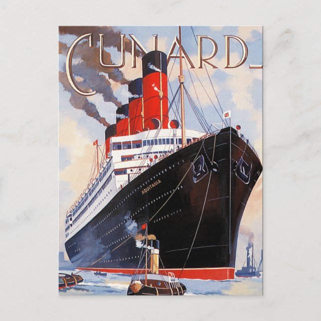 POSTAL CUNARD OCEAN LINER AQUITANIA (Anverso)