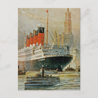 Postal Cunarder en Nueva York