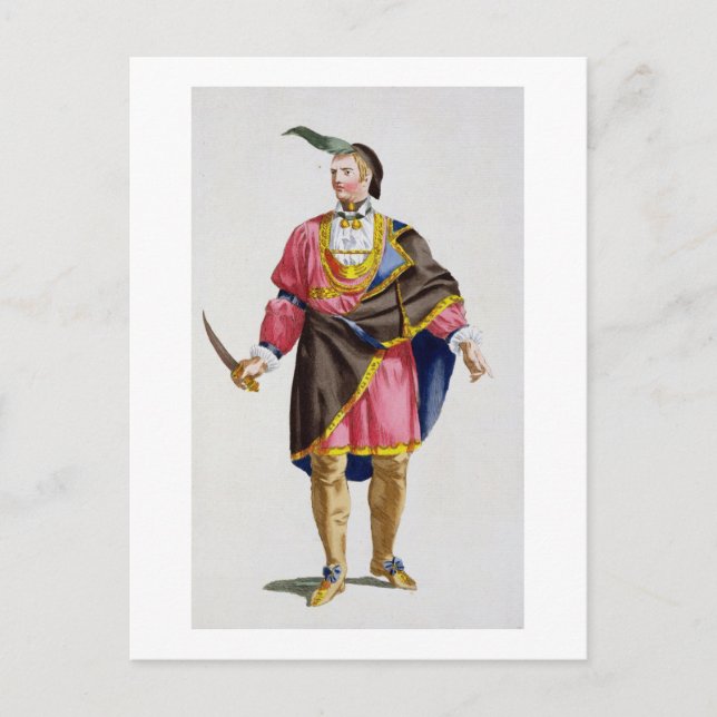 Postal Cunne Shote, Jefe de los Cherokees, 1780 (color (Anverso)