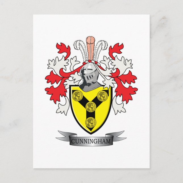 Postal Cunningham Family Crest Coat of Arms (Anverso)