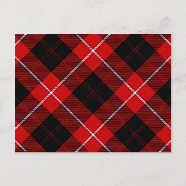 Postal Cunningham Tartan Red Black Plaid (Anverso)