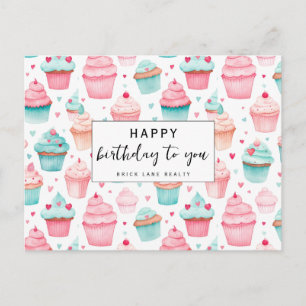 Postal Cupcake de Negocios Feliz Cumpleaños