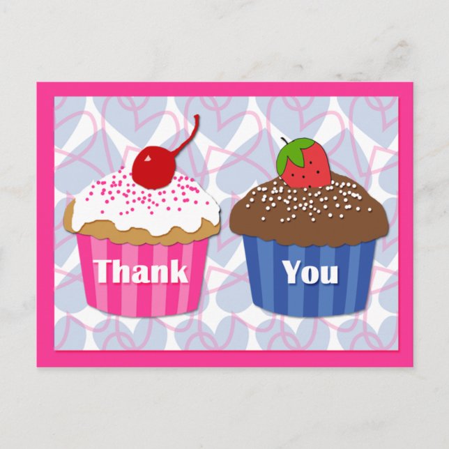 Postal Cupcake Gracias Postcard (Anverso)